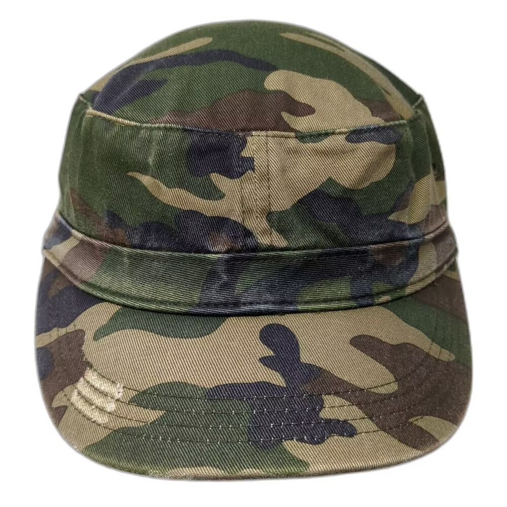 District Threads Army Cap Green Brown Camo Strapback One Size Adjustable Hat